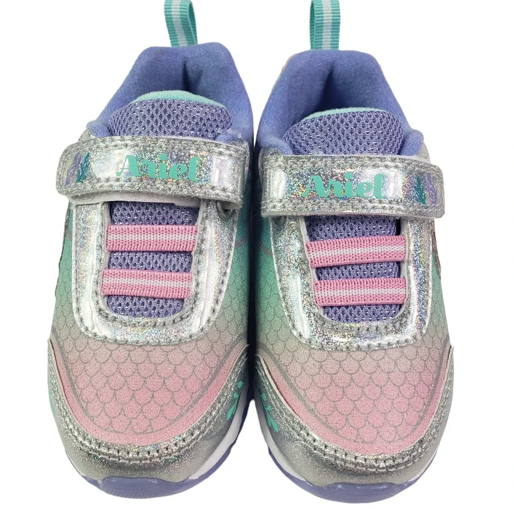 Disney Girls' Mermaid Shoes - Laceless LED Light Up Shoes Pink Size 6 (15cm) New